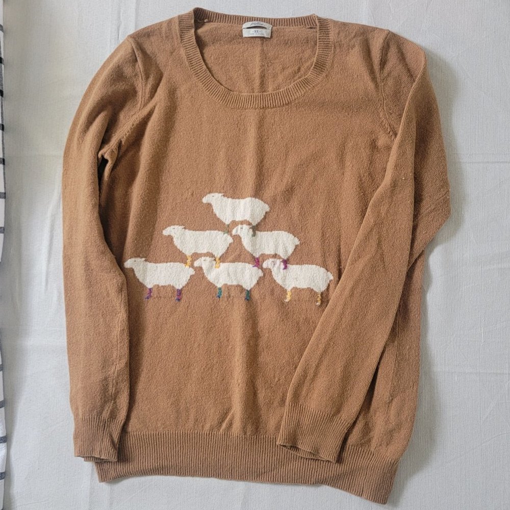 Sweater w/Sheep - Tan - Women's XS